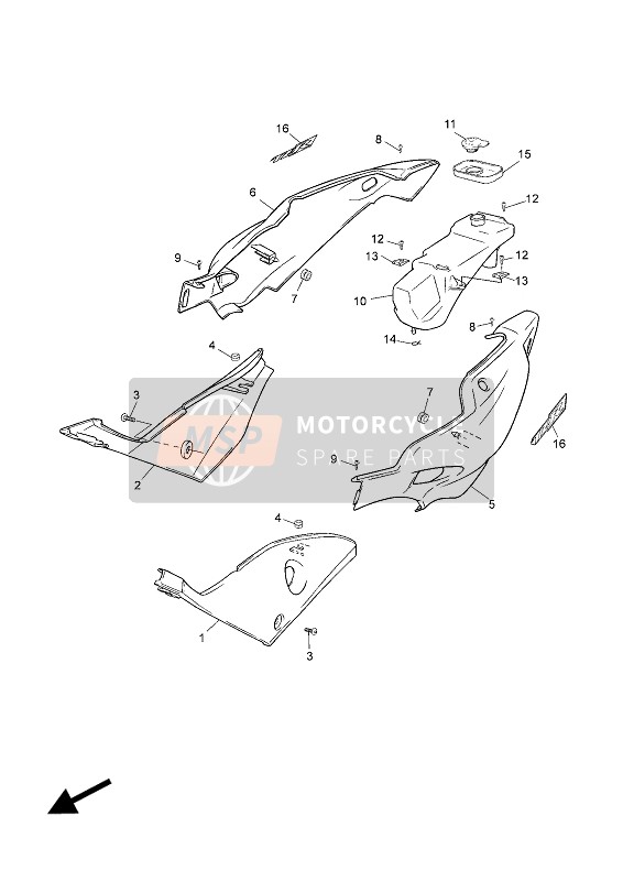 Yamaha TZR50 X-POWER 2003 Cubierta lateral para un 2003 Yamaha TZR50 X-POWER